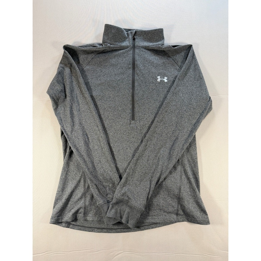Under Armour Mens HeatGear Tech 1/4 Zip Pullover Gray Heather 1263101 Large